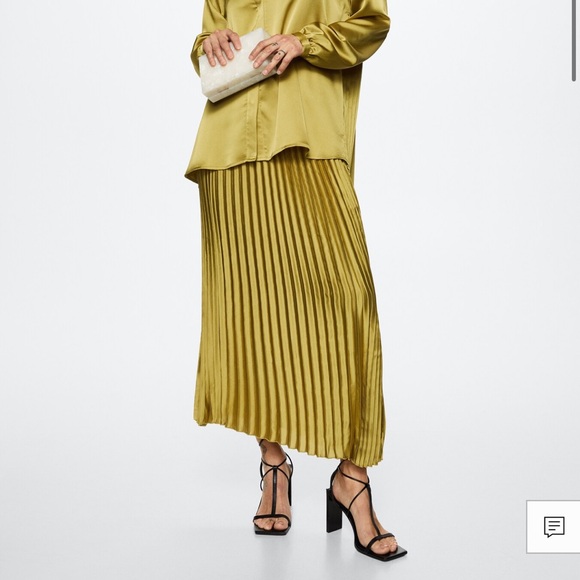 SATIN PLEATED SKIRT - Picture 2 of 11